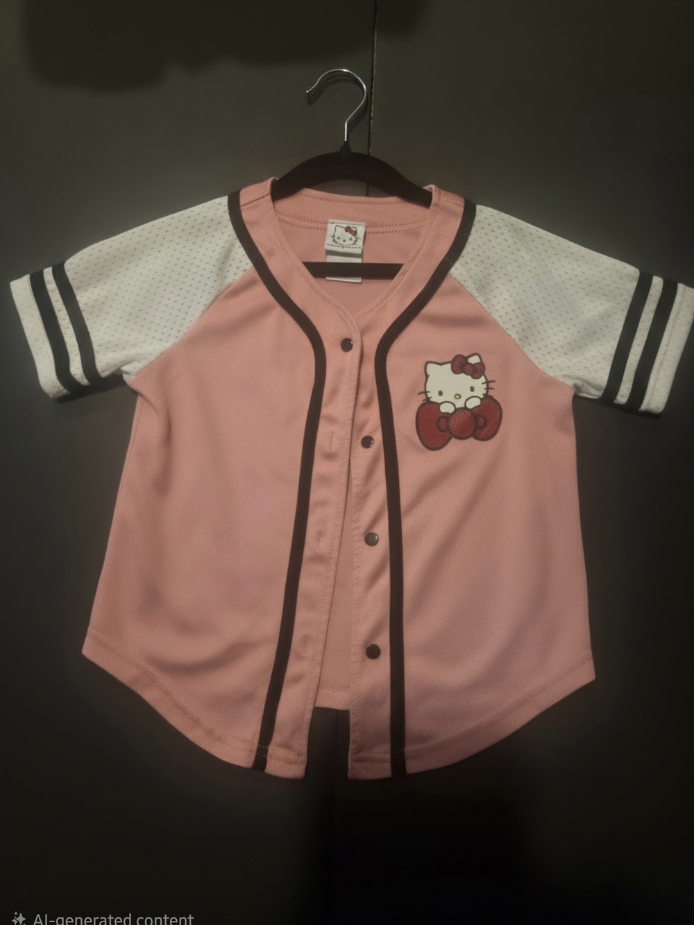 Hello Kitty Pink Baseball-Style Kids Jersey